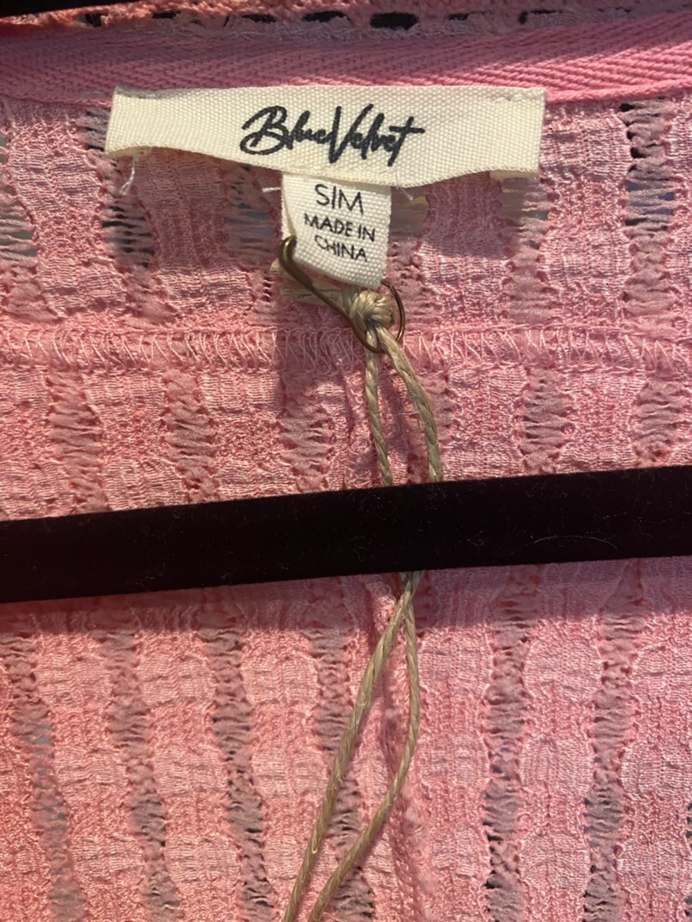 Blue Velvet Textured Ruffle Poncho Top Dusty Pink Womens Size S/M NWT Oversized - Picture 6 of 10
